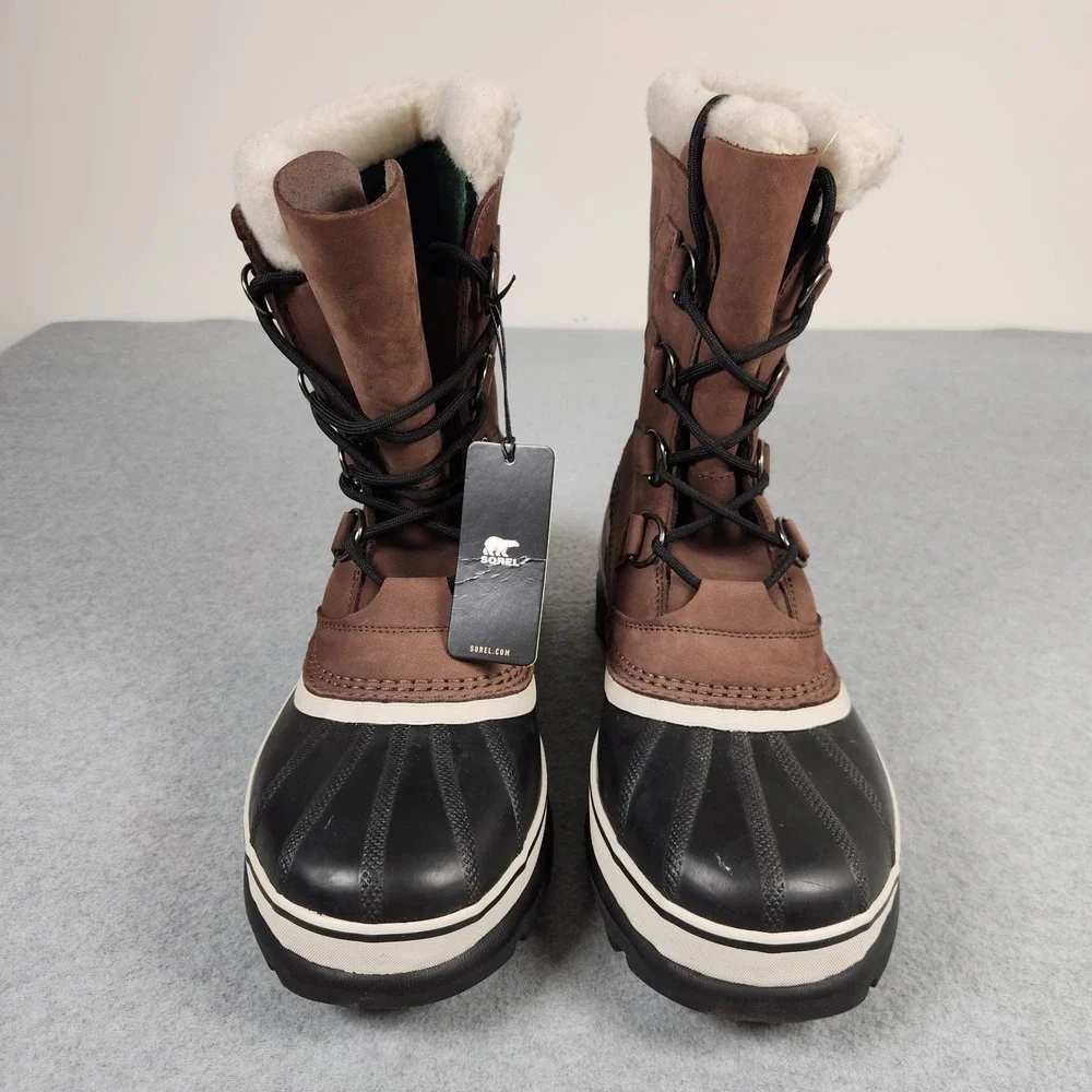 Sorel Caribou Boots Mens 11.5 Brown Leather Waterproof Insulated NM1000-238